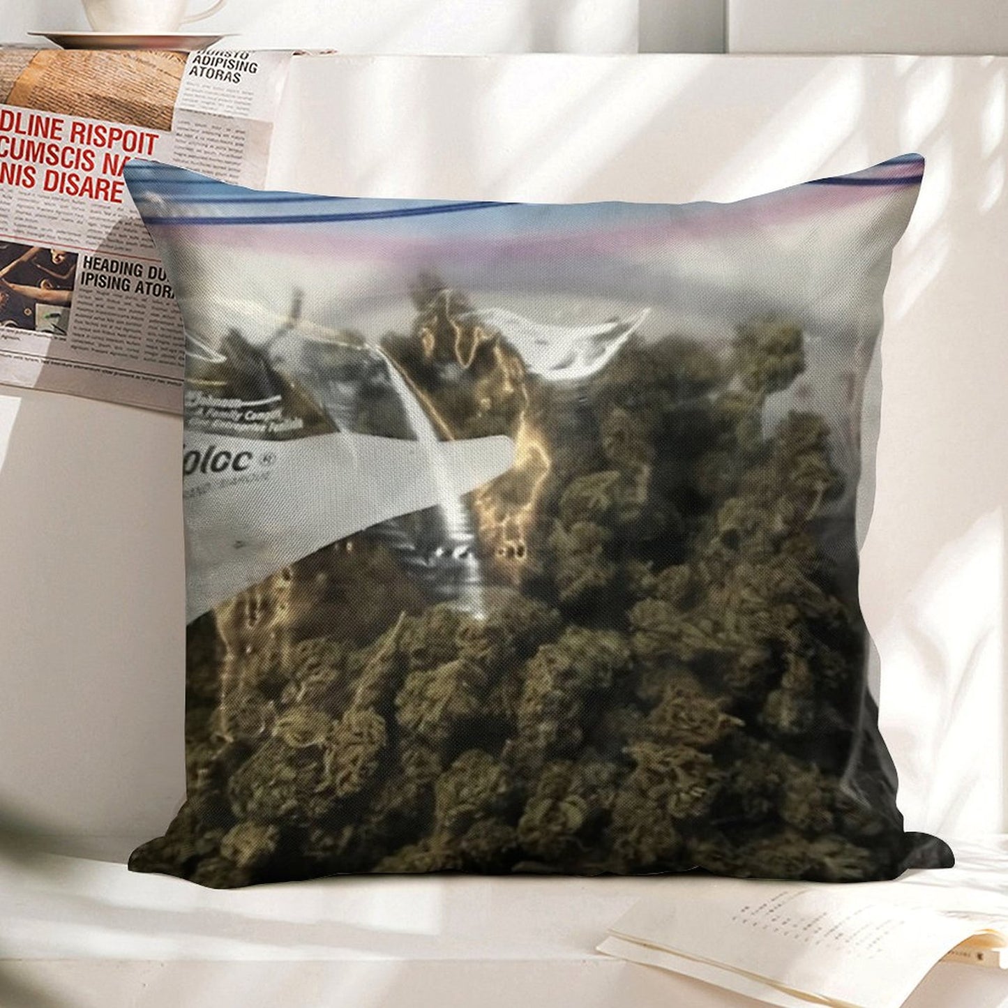 Weed Marijuana Extra Zip Pillow And Linen Throw Pillow Cover