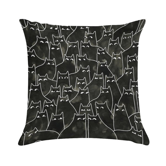 Suspicious Cats Soft High-Density Material Throw Pillow