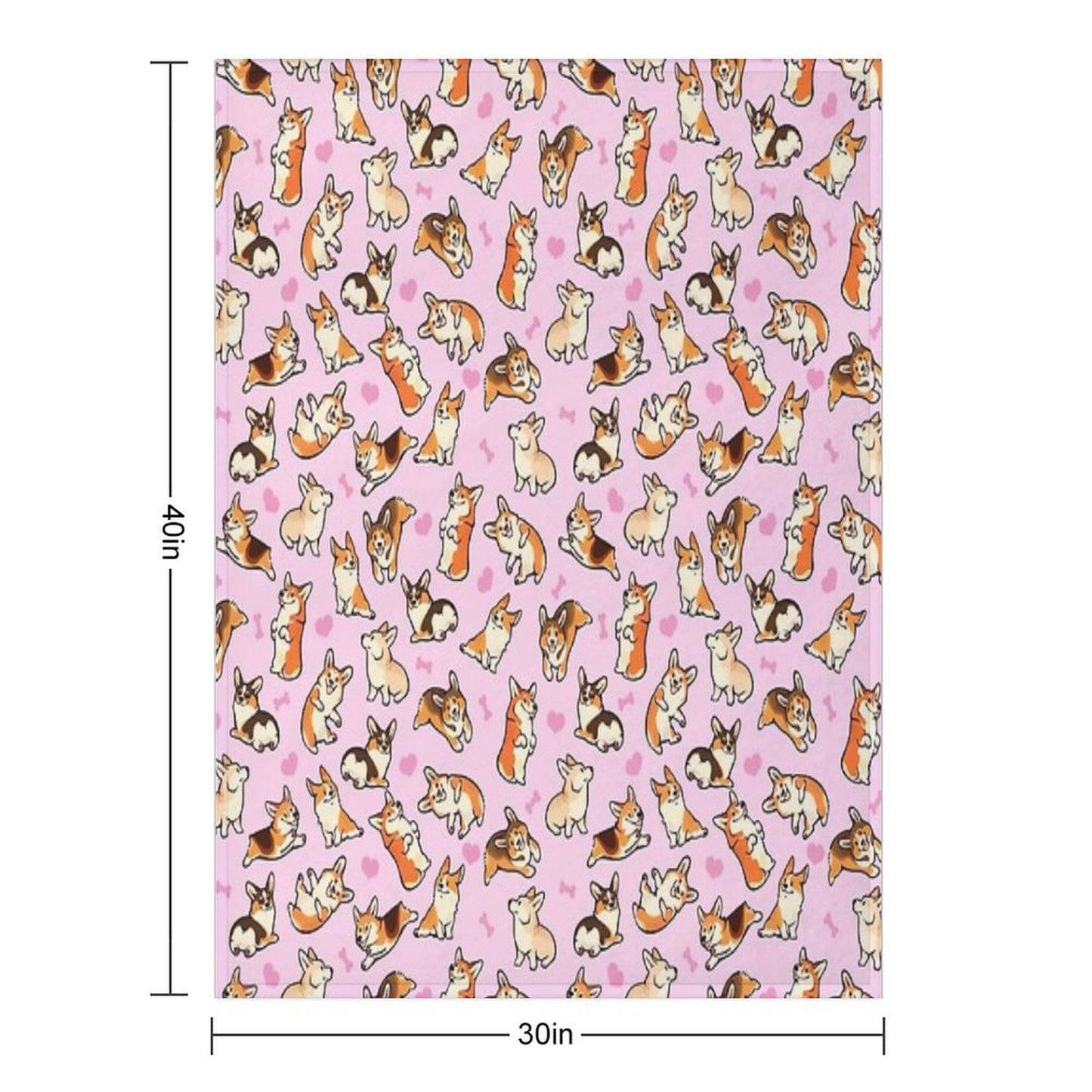Lovey Corgis in Pink Throw Blanket