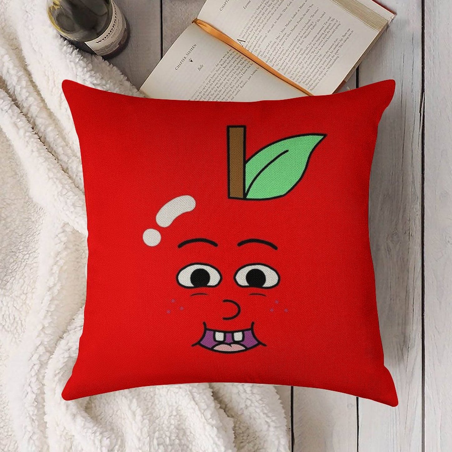 APPLE AND ONION - APPLE Linen Throw Pillow Cover