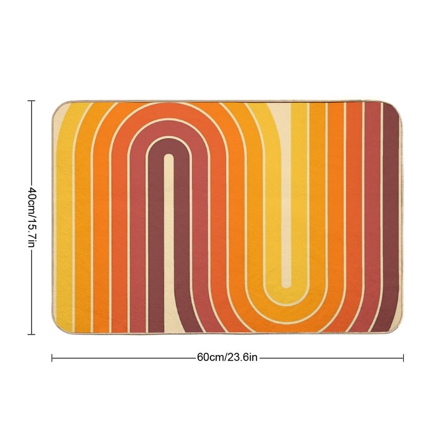 Retro Geometric Double Arch Design 522 Bath Mat