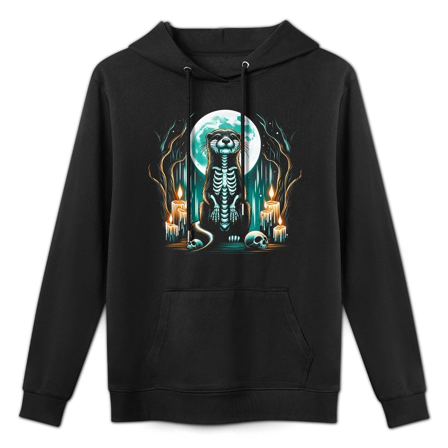 Cool Otter Skeleton Halloween Christmas Birthday Machine Washable Hoodie