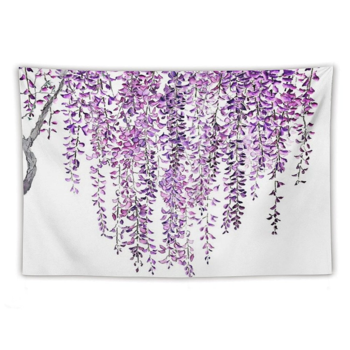 Hand Painted Purple Wisteria in Bloom Tapestry