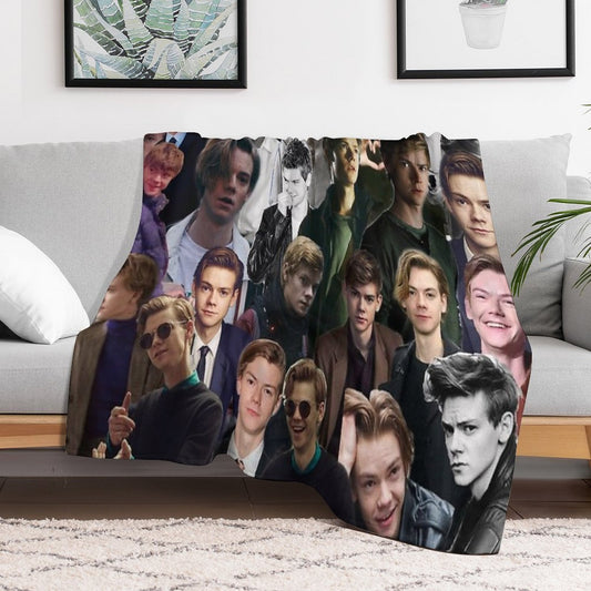 Thomas Brodie-Sangster Collage Throw Blanket