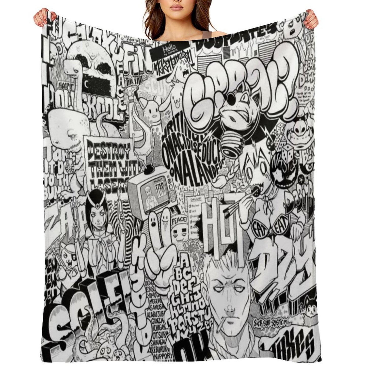 DzyMess No.9 Death & Taxes Throw Blanket