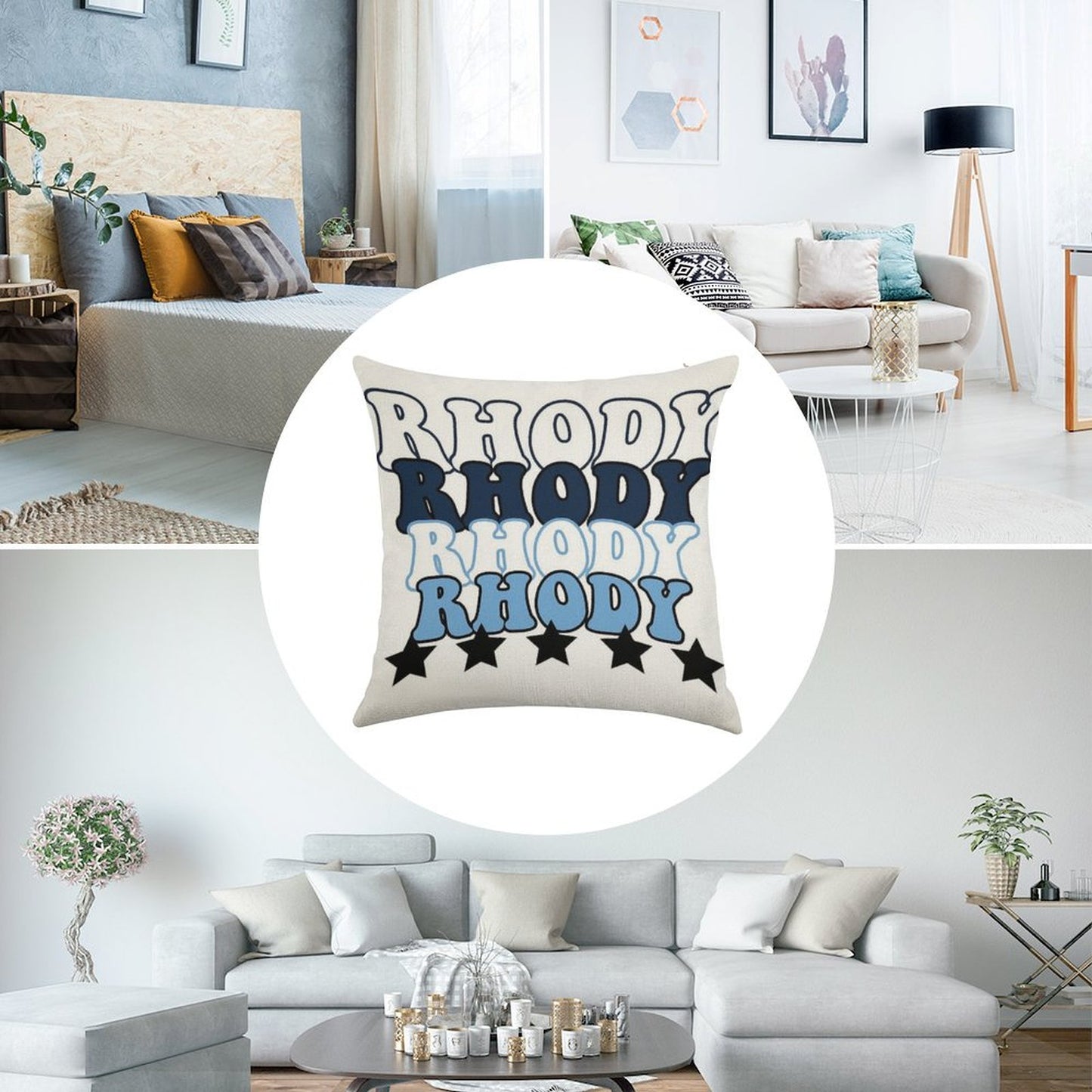 University of Rhode Island Pride Linen Throw Pillow Cover