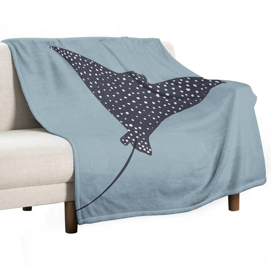 Stingray Fish Illustration Throw Blanket