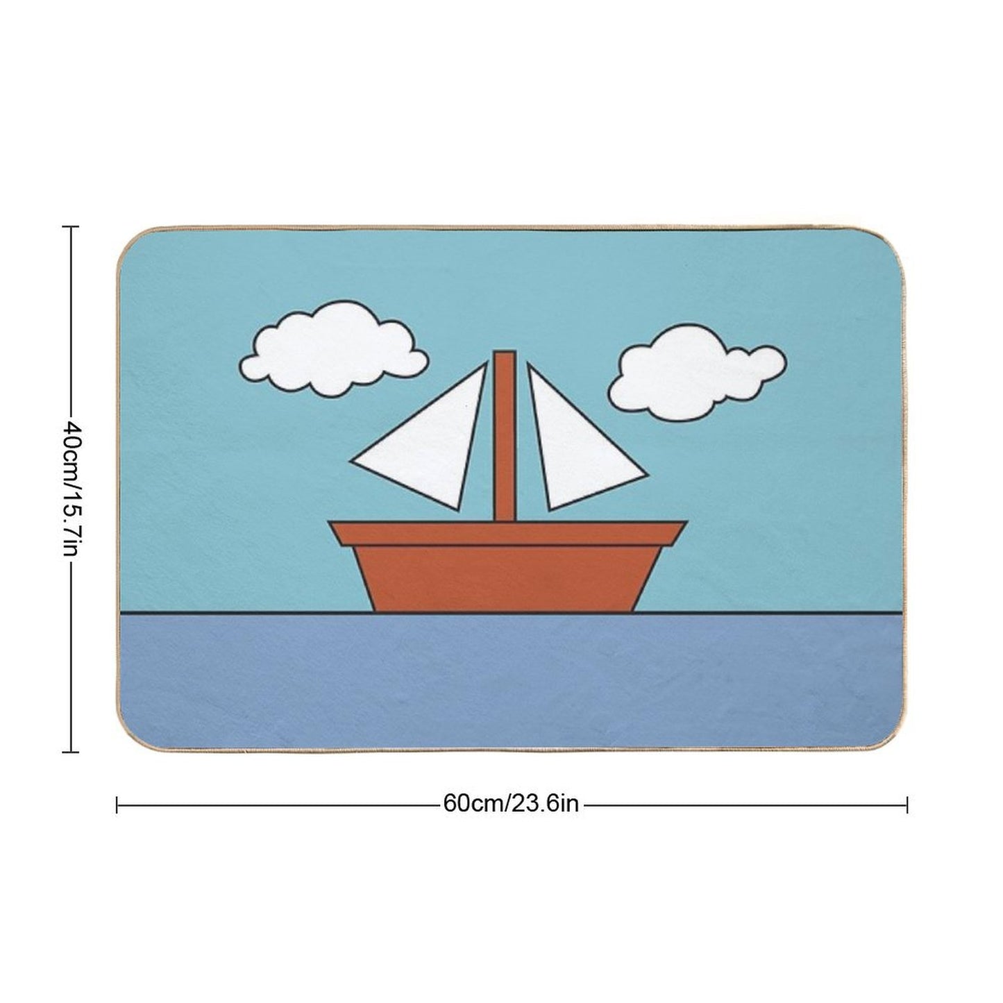 Living Room Boat Picture Bath Mat