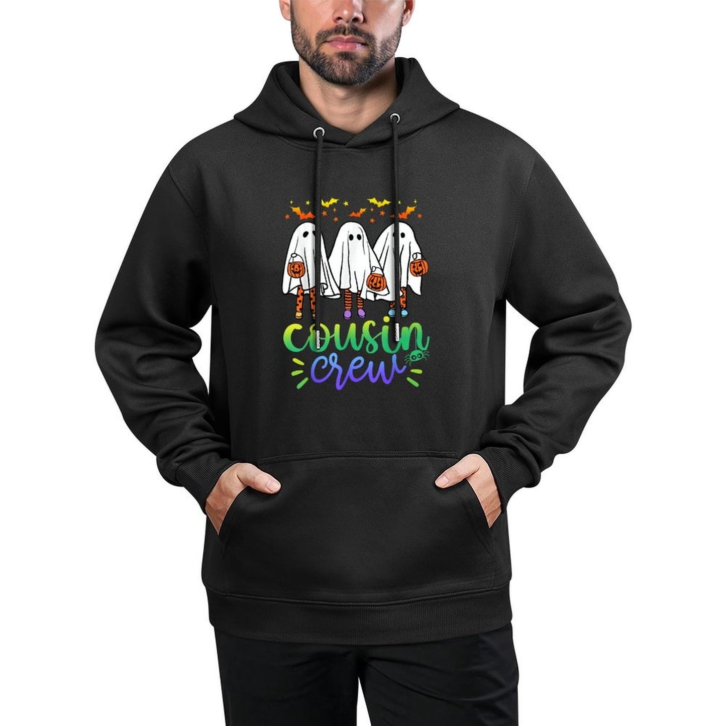 Boo Cousin Crew Halloween Ghost Trick Treat Squad Matching Casual Wear Hoodie