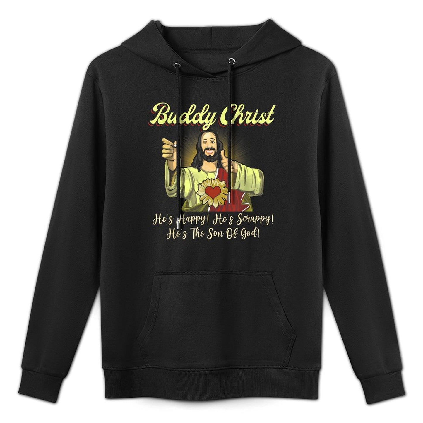 Buddy A Christ Christmas He Happy Scrappy The Son Of God Colorfast Hoodie