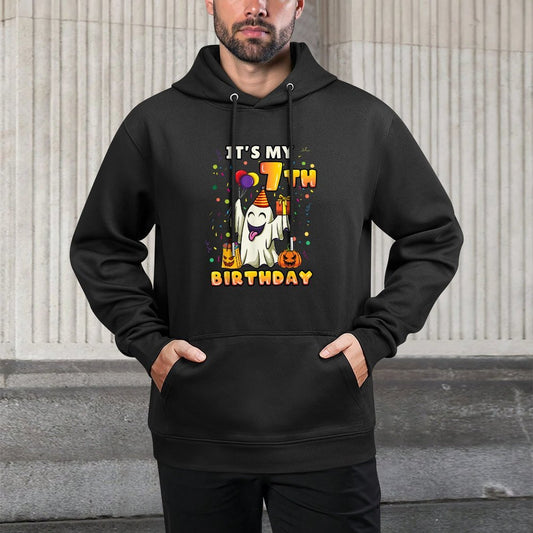 Its My 7th Birthday Ghost Halloween Kids Relaxed Fit Hoodie