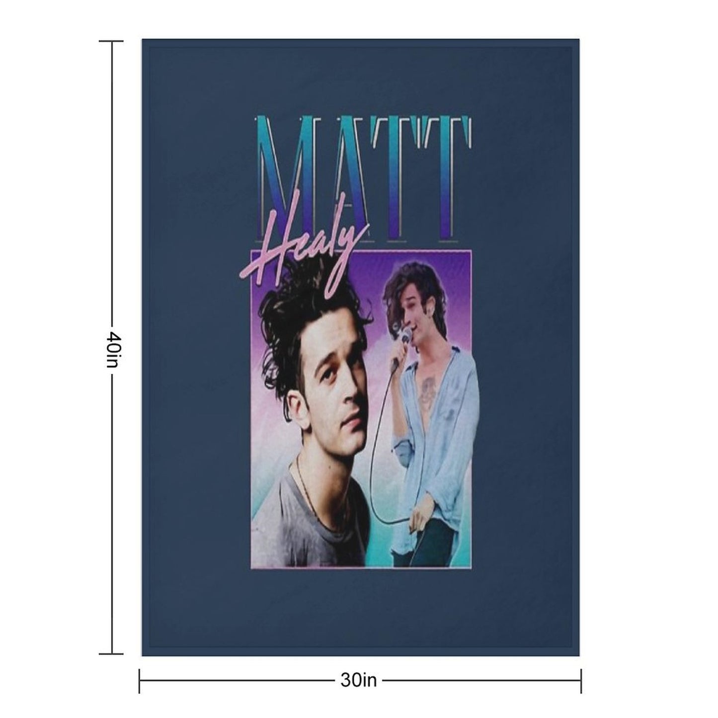 Matt Healy Homage Funny Matty 1975 Retro 90's 80's Party Throw Blanket