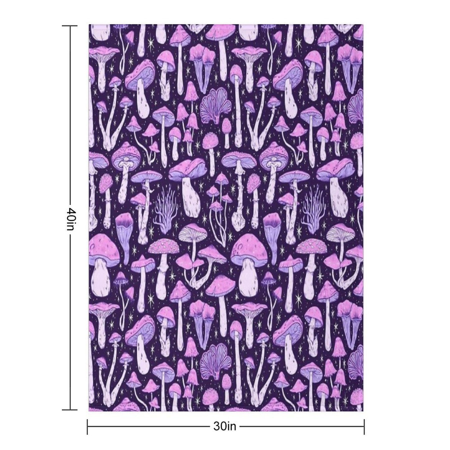 Deadly Mushrooms Dark Purple Throw Blanket