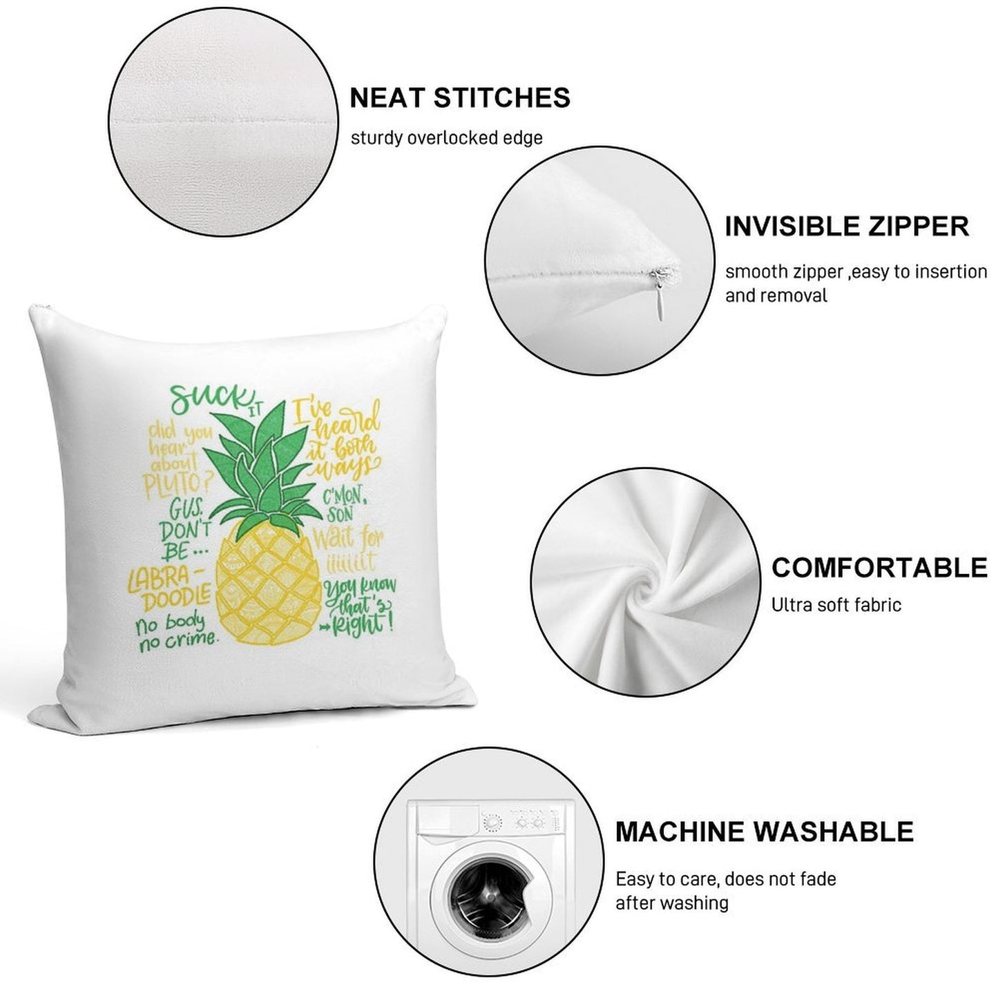 Psych - Quotes Soft High-Density Material Throw Pillow