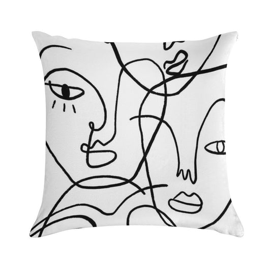 Abstract Faces Soft Easy Maintenance Throw Pillow