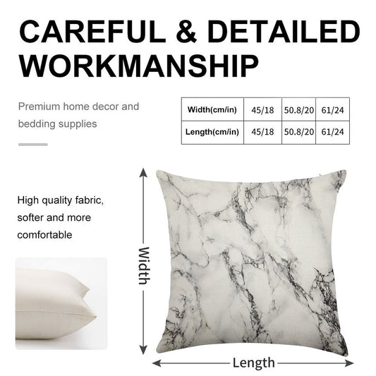 Marble Linen Throw Pillow Cover