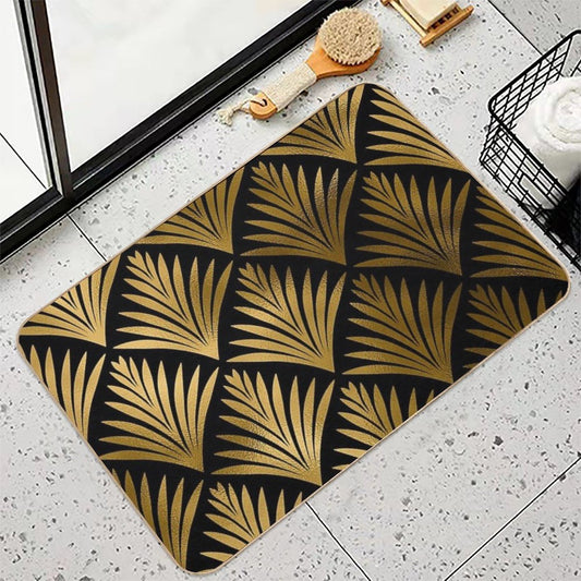 Luxurious Black And Golden Color Art Deco Elegant Pattern Multi-Purpose Bath Mat