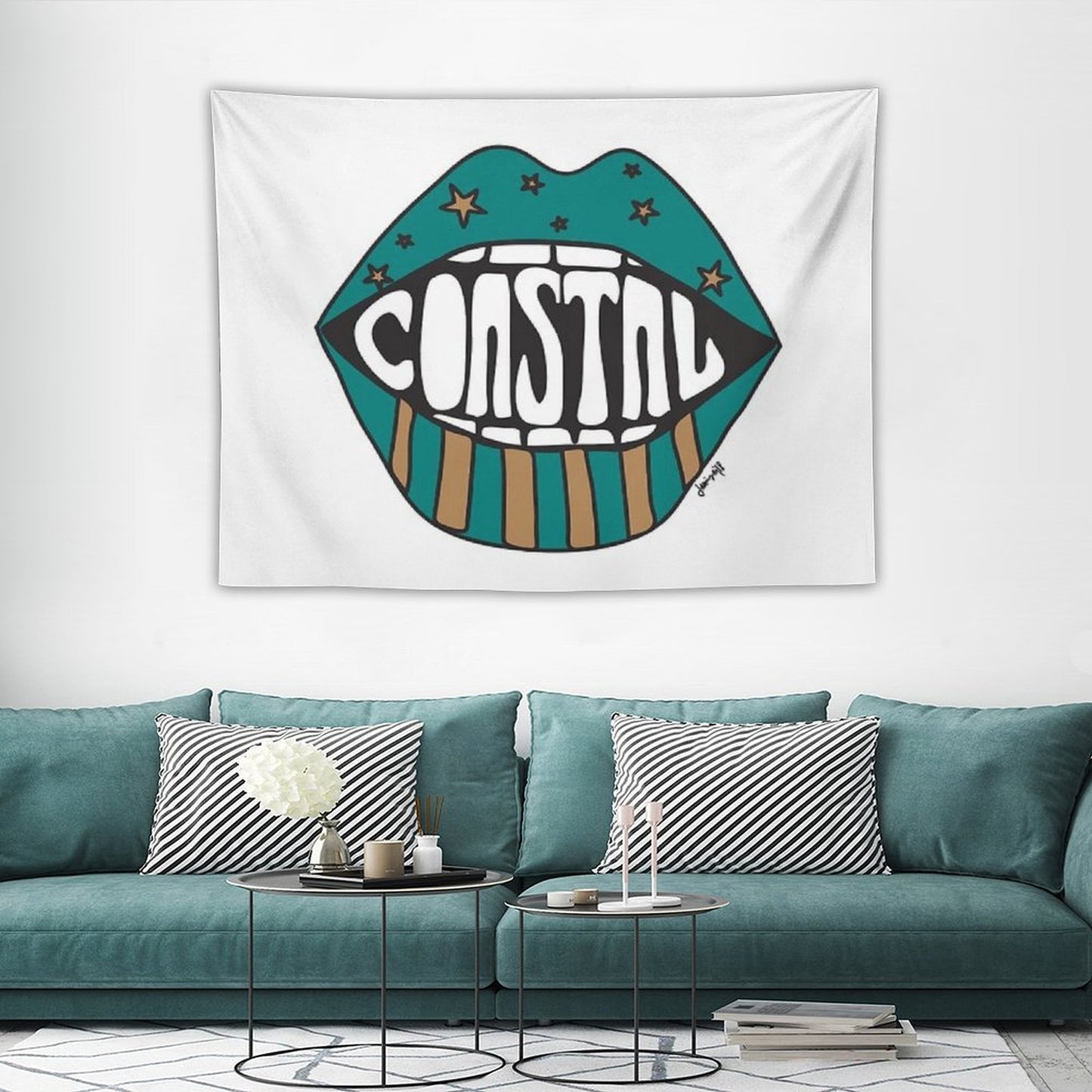 Coastal Carolina Funky Lips Tapestry