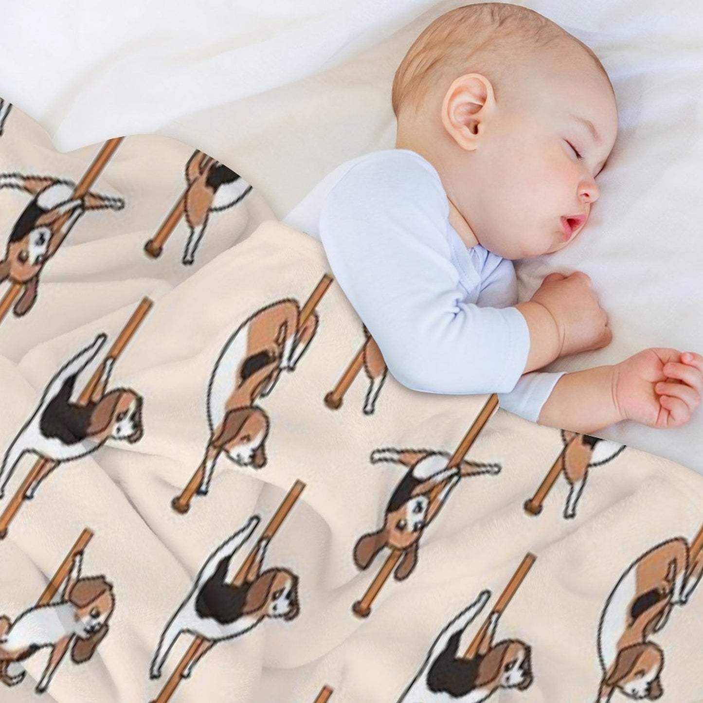 Beagle Pole Dancing Club Throw Blanket