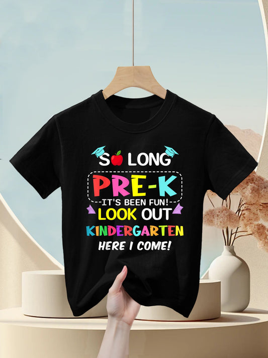 Kids So Long Pre-K Kindergarten Here I Come Pre-k Graduation Kids T-Shirt