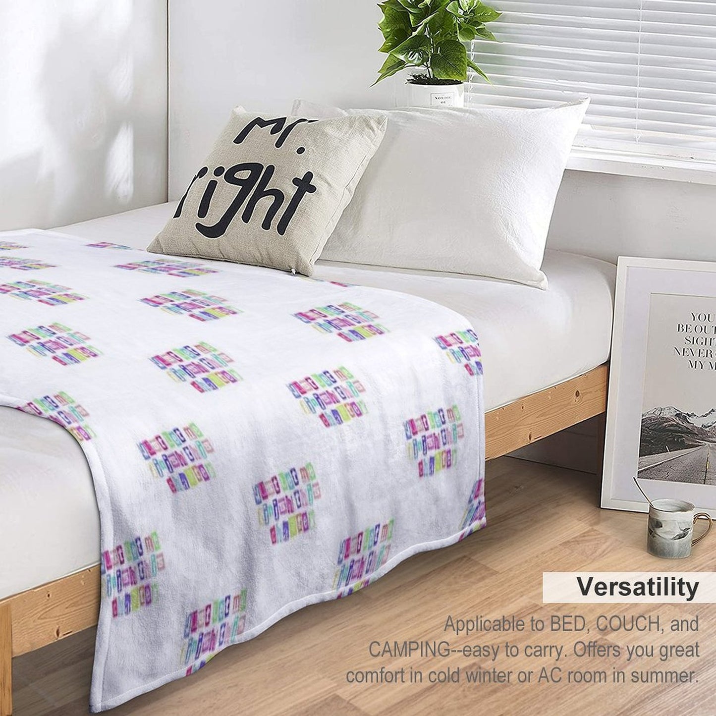 Just Let Me Finish This Chapter Cute Text Throw Blanket