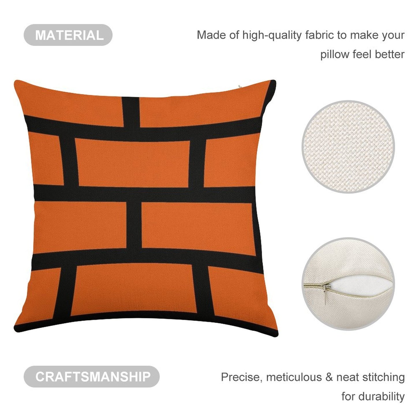 Brick Smash Linen Throw Pillow Cover