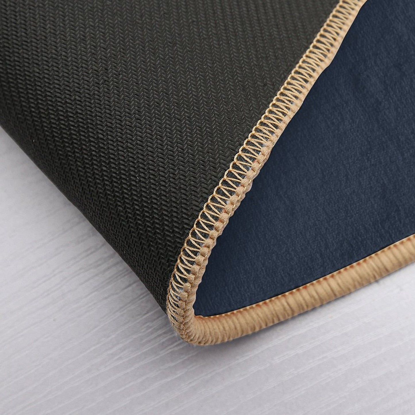 Minimalist Midnight Navy And Gold Lines Bath Mat