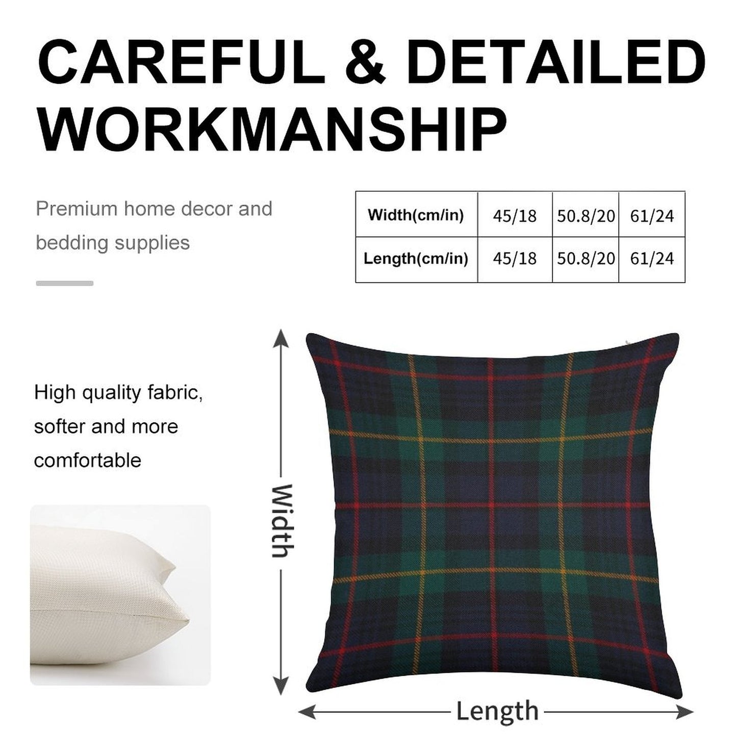 Farquharson Scottish Tartan Linen Throw Pillow Cover