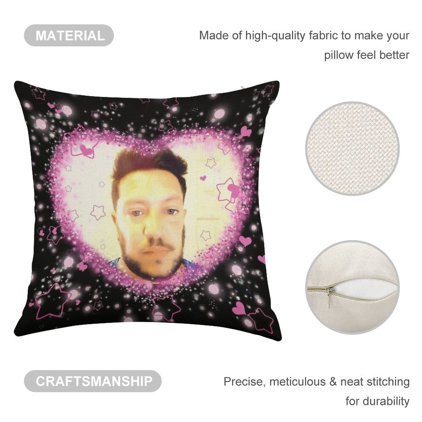 Impractical Jokers Sal Vulcano Kawaii Cutesy Edit Meme Linen Throw Pillow Cover