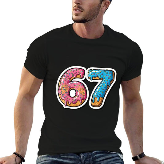 Six Seven Ice Cream Drip Sports Cool Meme 67 Funny Number Easy-care T-Shirt