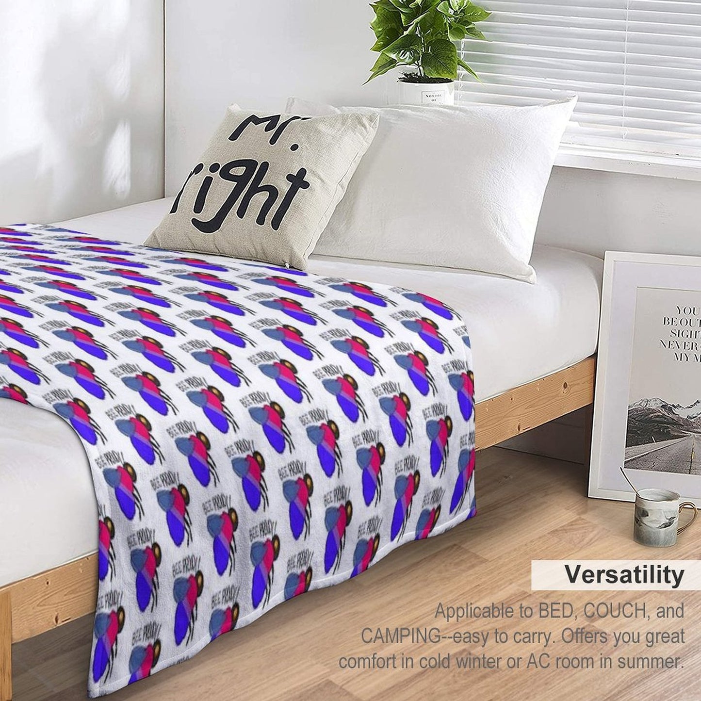 Bee Proud (Bisexual Flag) Throw Blanket
