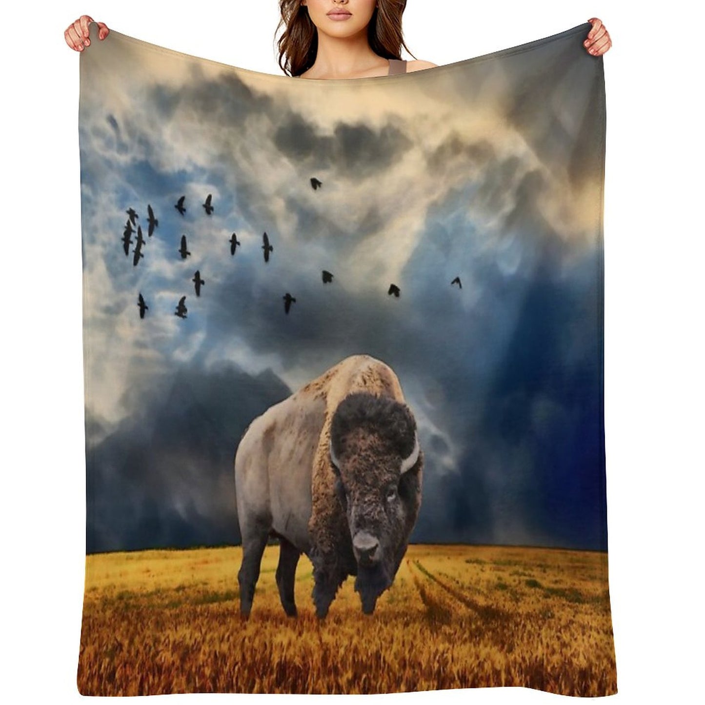 Buffalo On The Plains Throw Blanket