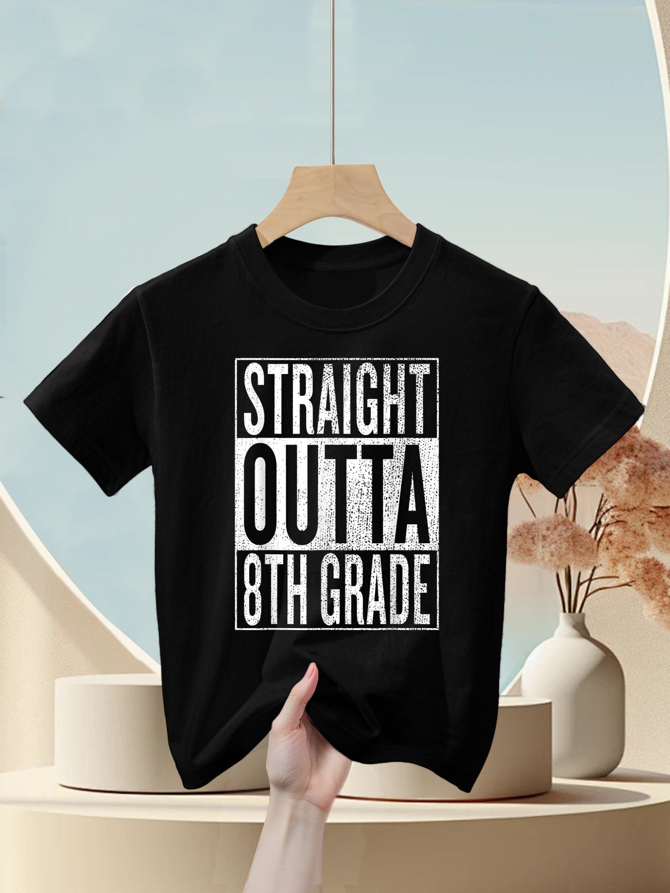 Straight Outta 8th Grade Great Graduation Gift Shirt Kids T-Shirt