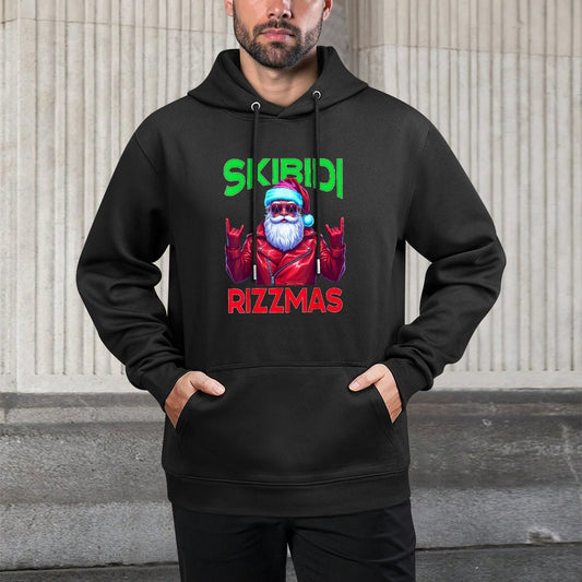 Skibidi Rizzmas Christmas Rizz Santa Claus Charisma Kid Cool Shrink-Resistant Hoodie