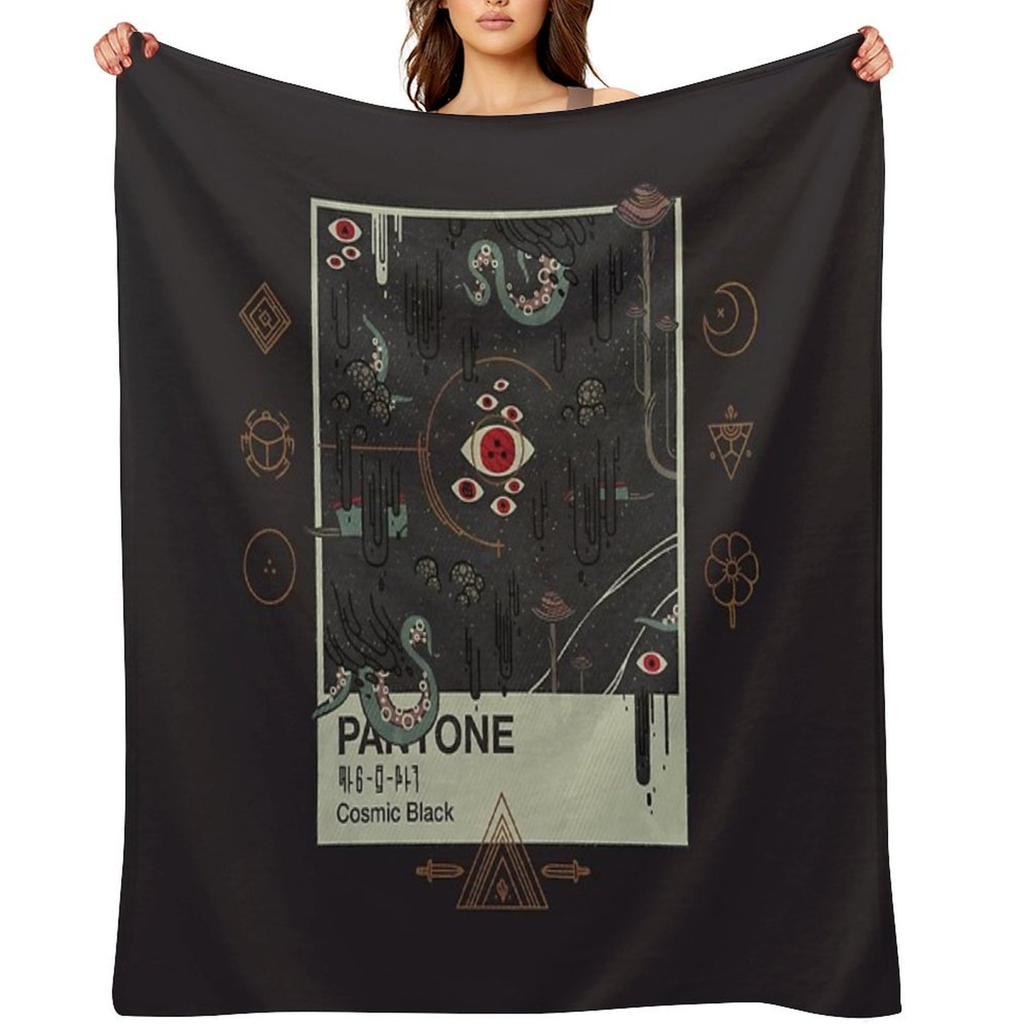 Cosmic Black Throw Blanket