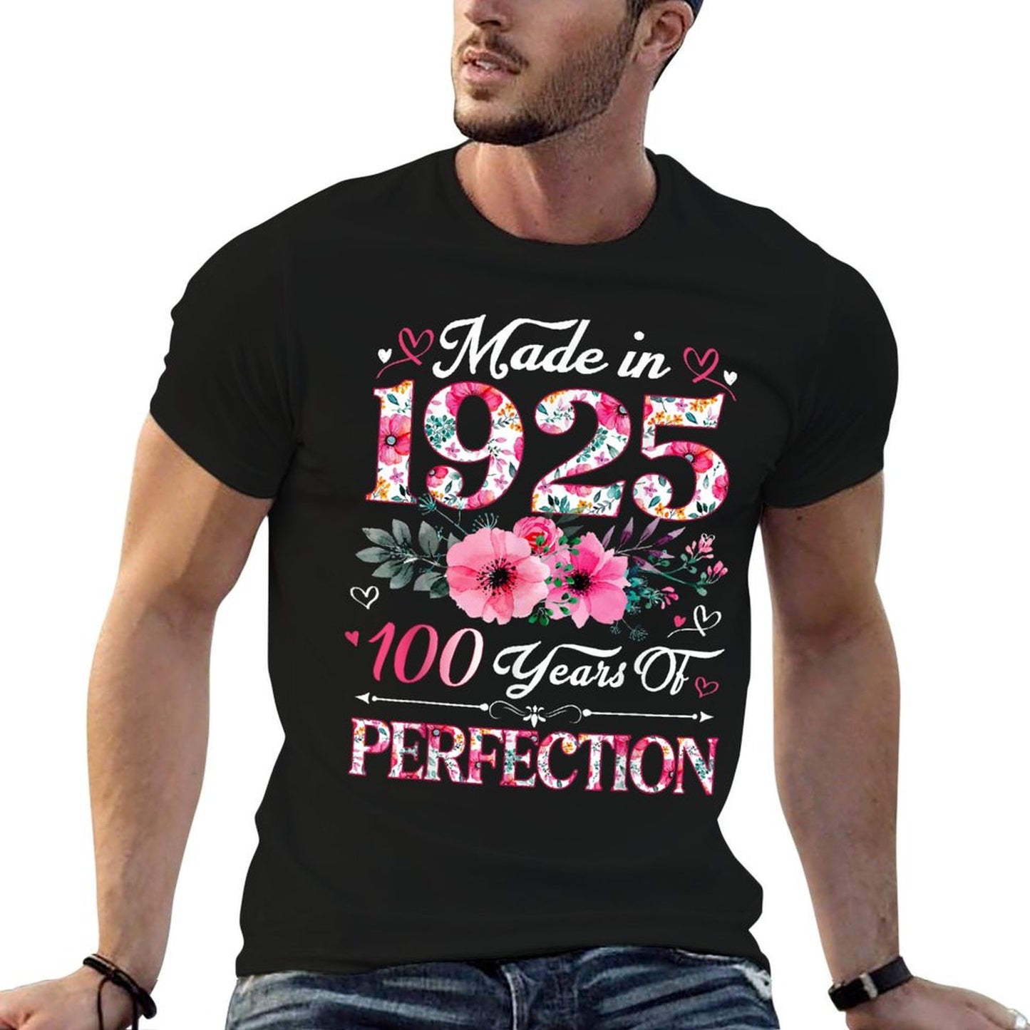 100 Year Old Made In 1925 Floral 100th Birthday Women T-Shirt