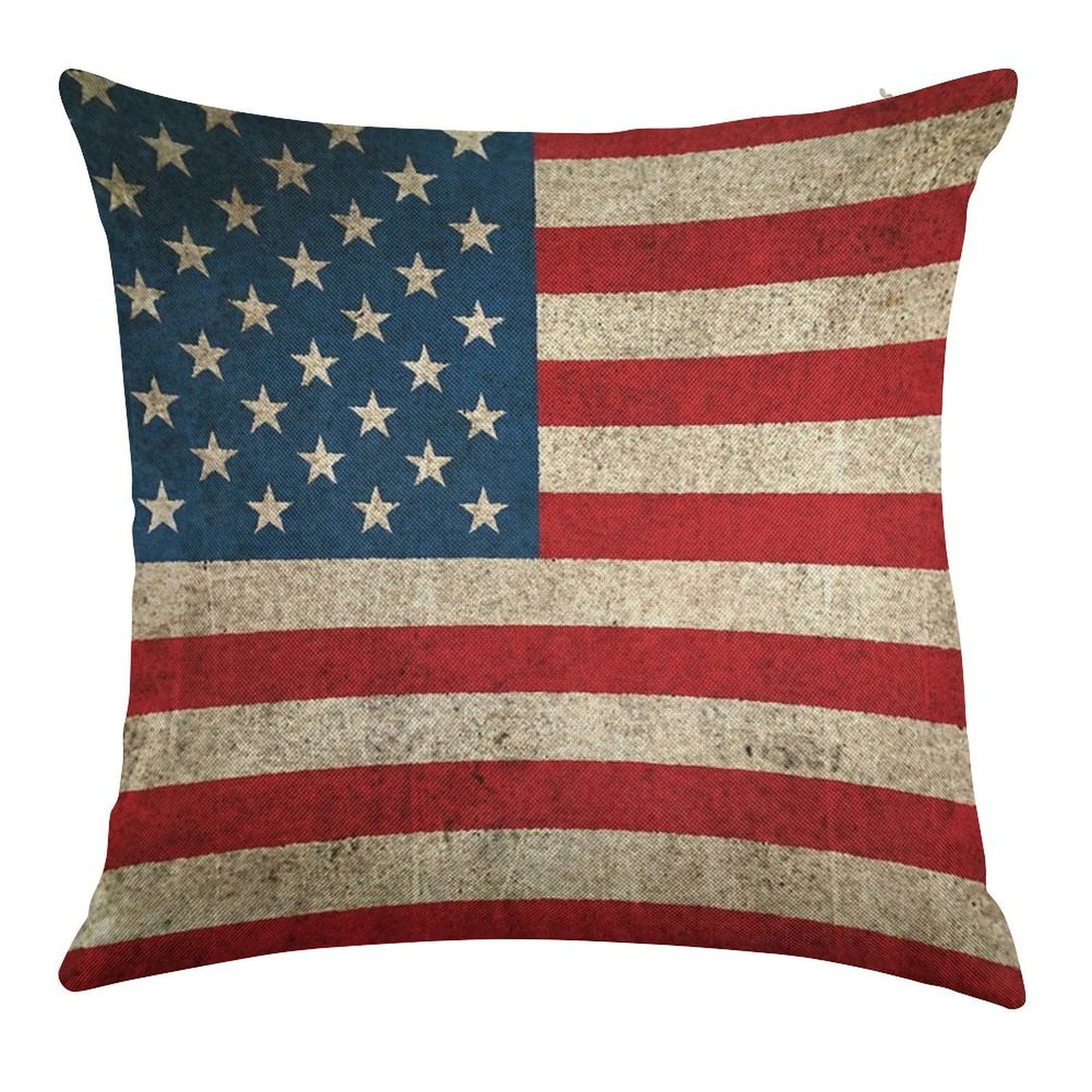 Old And Worn Distressed Vintage Flag of The United States Linen Throw Pillow Cover