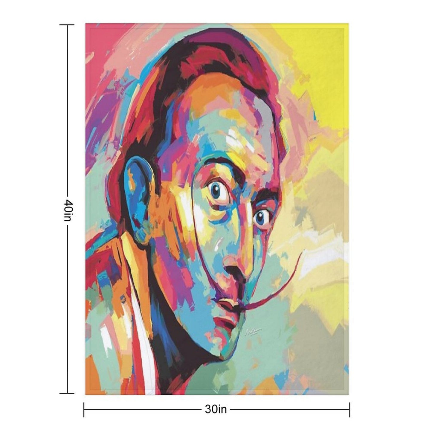 Salvador Dali Portrait Throw Blanket