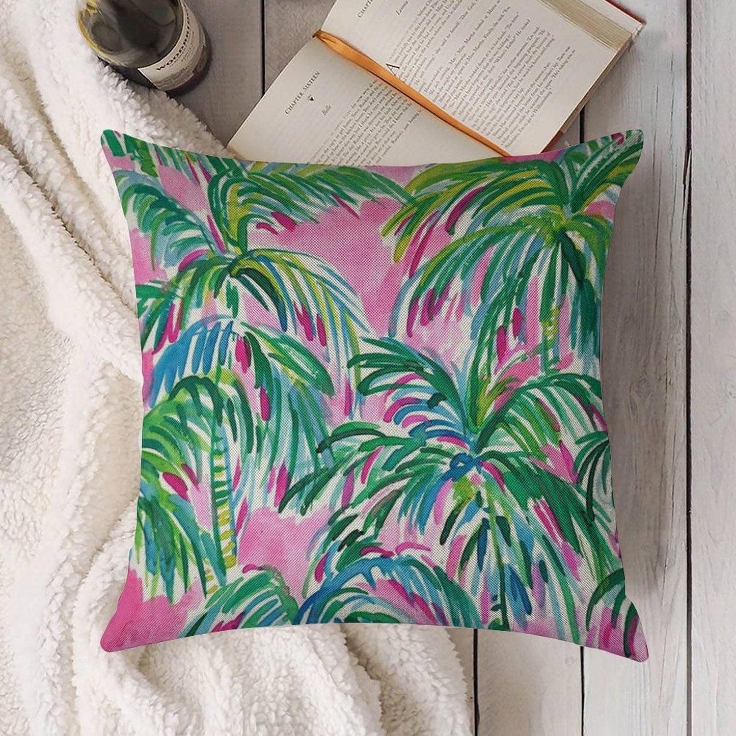 Coconut Pulitzer Three Linen Throw Pillow Cover