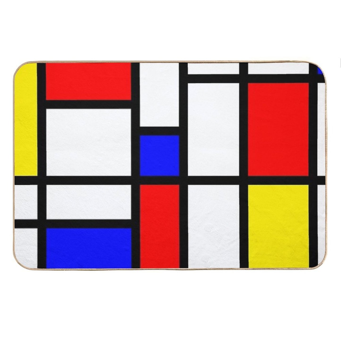 Mondrian Minimalist Modern Abstract Art Bath Mat