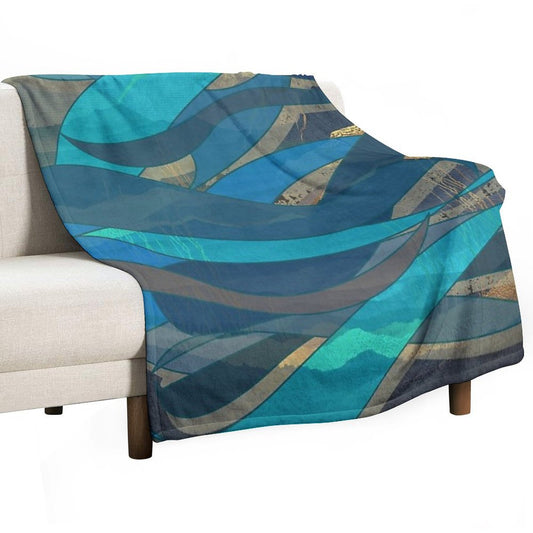 Magical Fantasy Ocean Scene for Wild Open Water Swimming, Deep Sea Divers. Caroline Laursen Original Throw Blanket