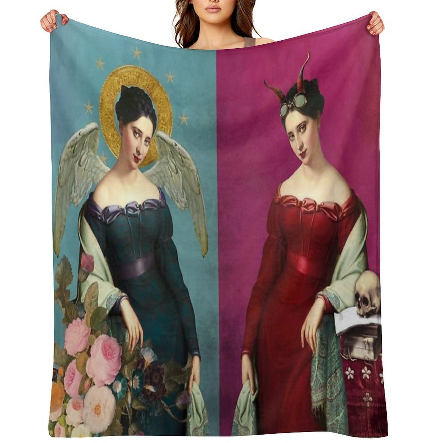 Angel And Devil - Helping You Make Choices Throw Blanket