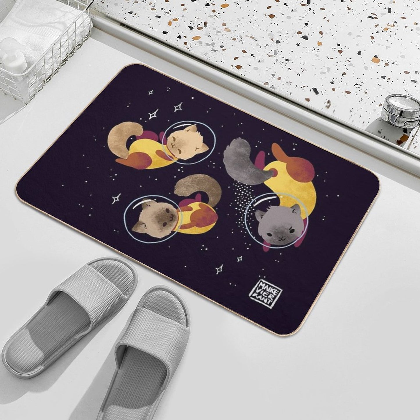 Space Cats Bath Mat