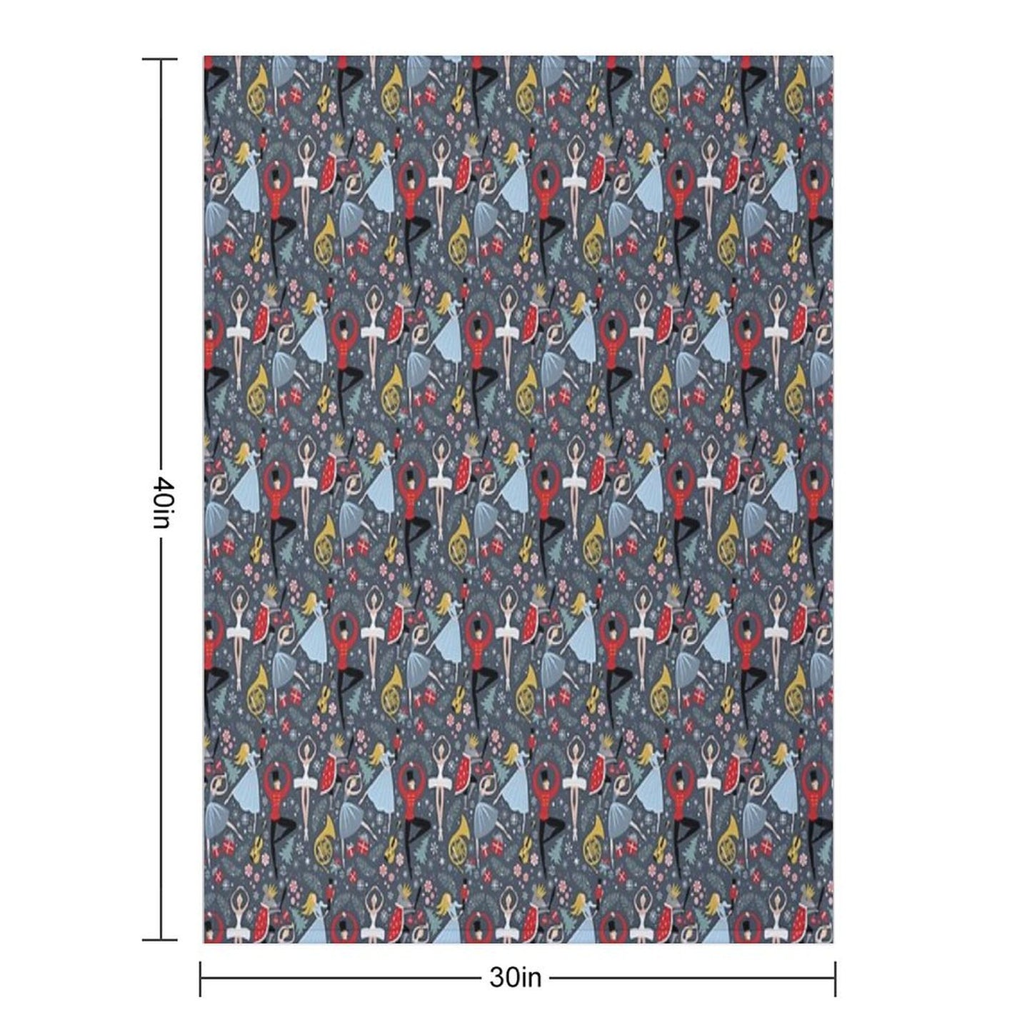 Clara's Nutcracker Ballet Repeat by Robin Pickens Throw Blanket