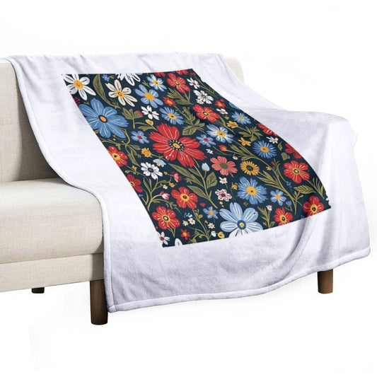 Floral Pattern 3 Throw Blanket