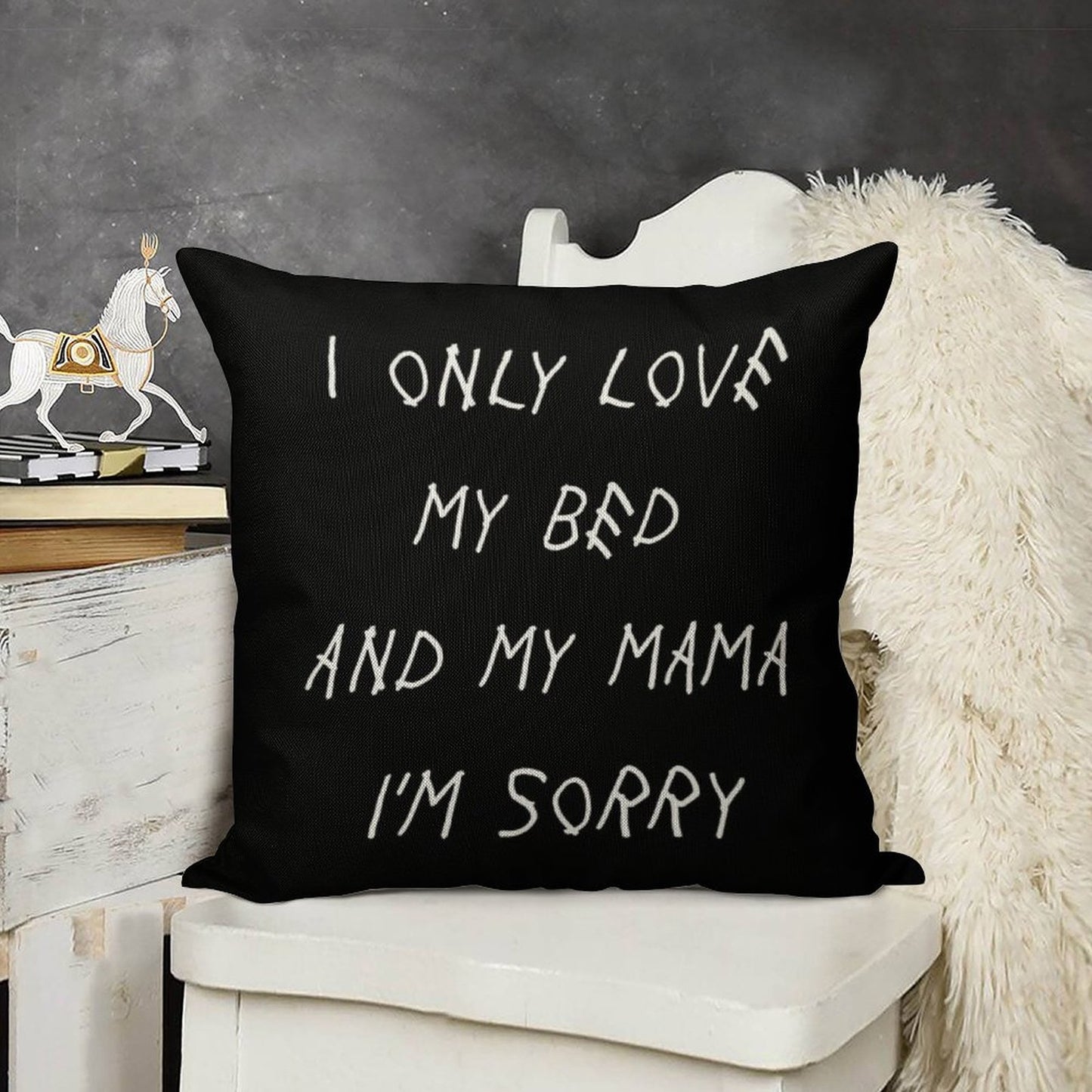 I Only Love My Bed And My Mama I'm Sorry Drake Lyrics God's Plan Linen Throw Pillow Cover