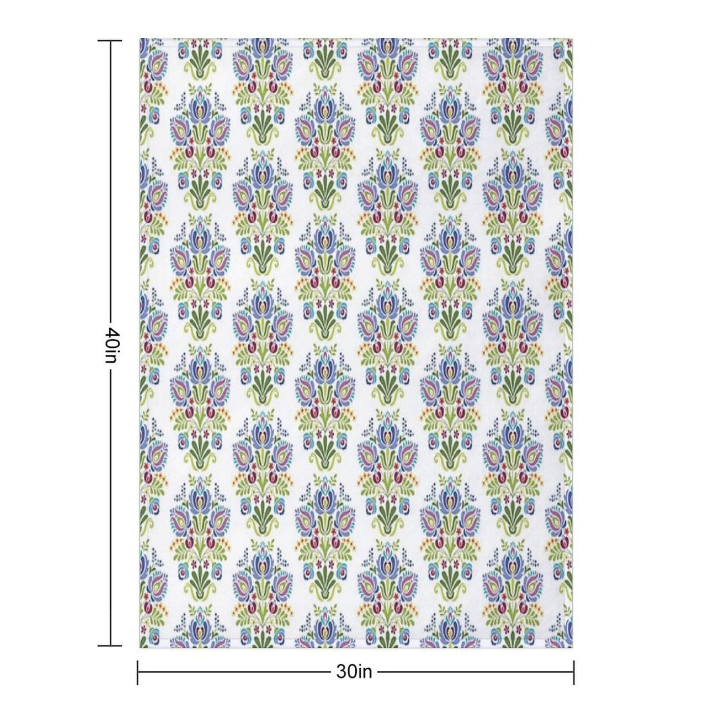 Hungarian Folk Design Violet Throw Blanket