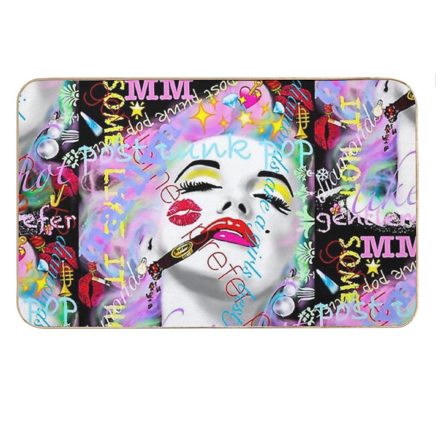 Marilyn Monroe with Graffiti Bath Mat