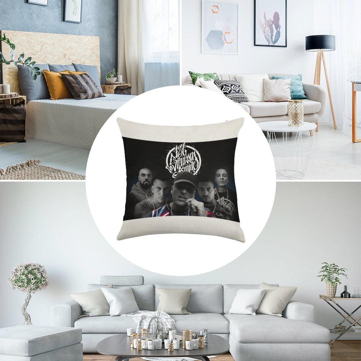 187-Strassenbande Linen Throw Pillow Cover