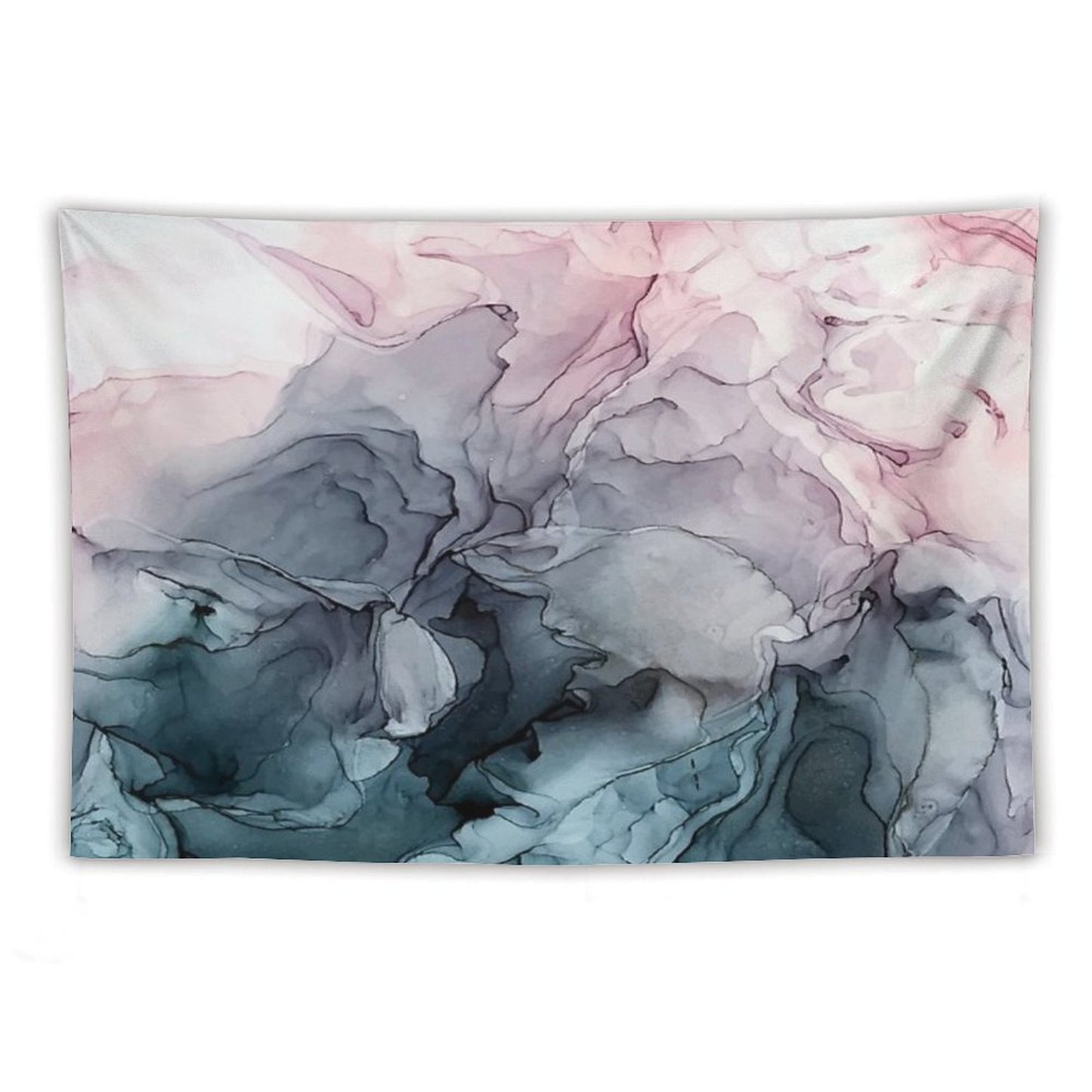 Blush And Payne's Grey Flowing Abstract Painting Tapestry